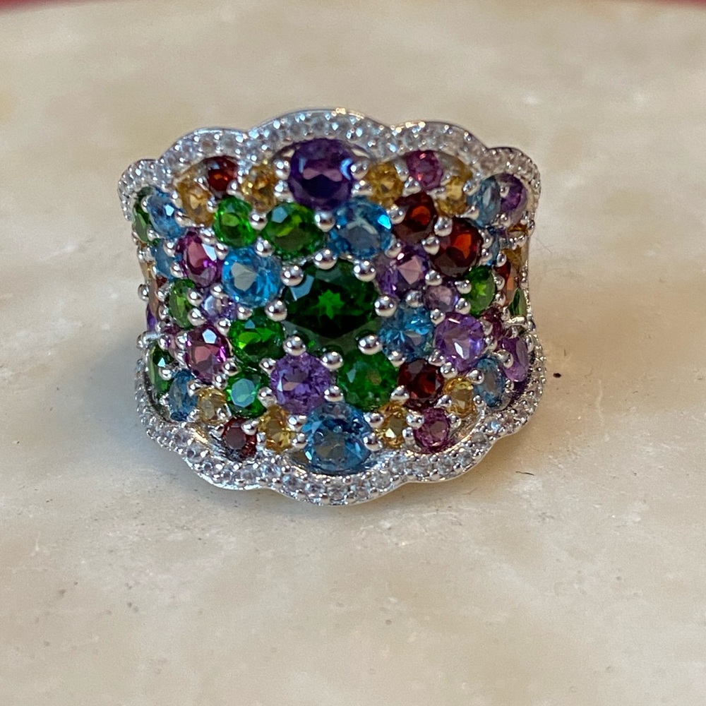 NWT MULTI GEM STERLING RING